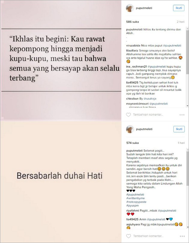 Bahas Ikhlas dan Sabar, Puput Melati Berharap Keluarga 