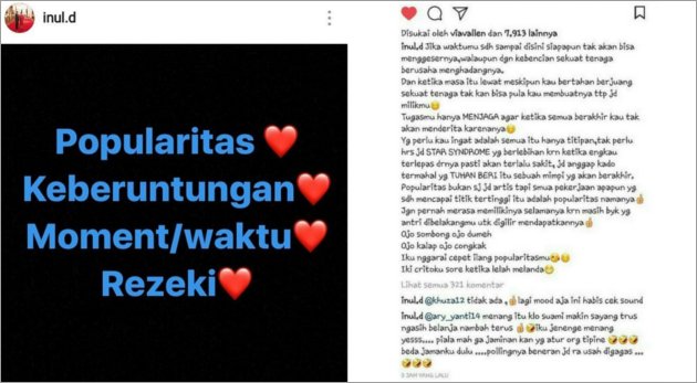 Tulis Pesan Bijak tentang Popularitas, Inul Daratista 