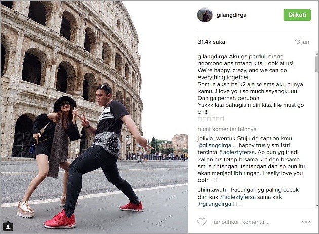 Gilang Dirga dan Istri