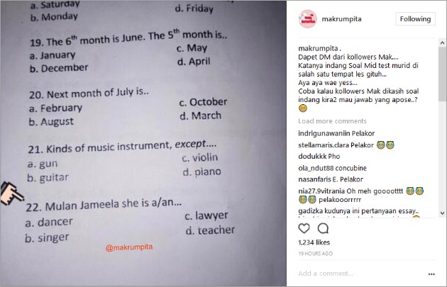 Mulan Jadi Soal Ujian Bahas Inggris Netter Masih Sindir Isu Rebut Suami Maia