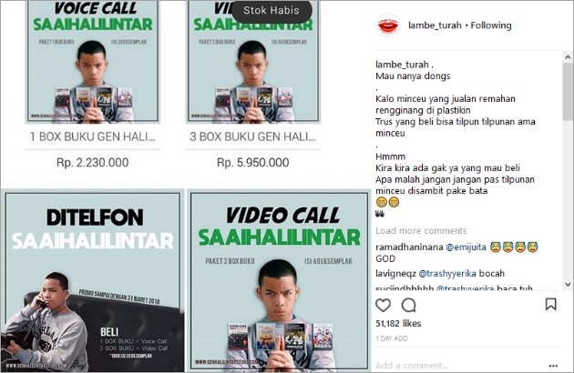 Jualan Buku Rp 5 Juta Bonus Video Call Saaih Halilintar 