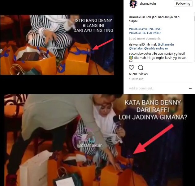 Kado Denny Cagur Gegerkan Netter, Tulisan Ayu Ting Ting 