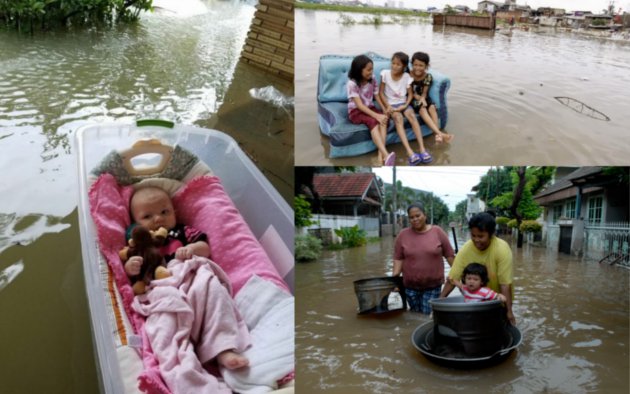 kegiatan unik saat banjir