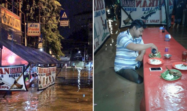 makan saat banjir