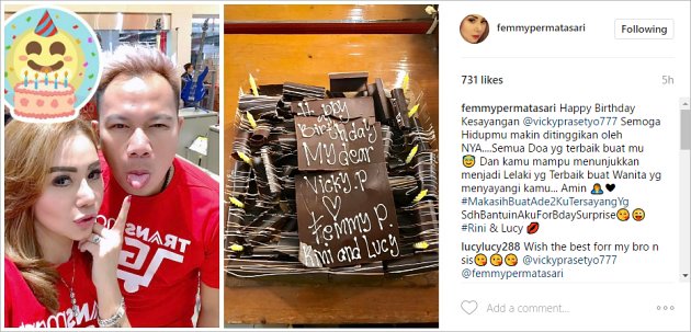 Ulang Tahun, Vicky Prasetyo Dapat kejutan Manis dari Femmy 