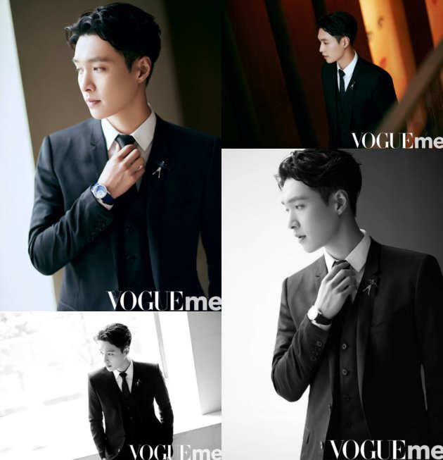 Jas dan berdasi dengan foto jalani pemotretan lay exo 