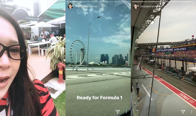 Maia Estianty Pamer Nonton F1 di Singapura, Temani Irwan Mussry?