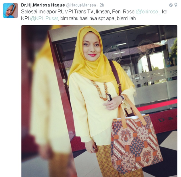 Marissa Haque Laporkan 'Rumpi' dan Feni Rose ke KPI