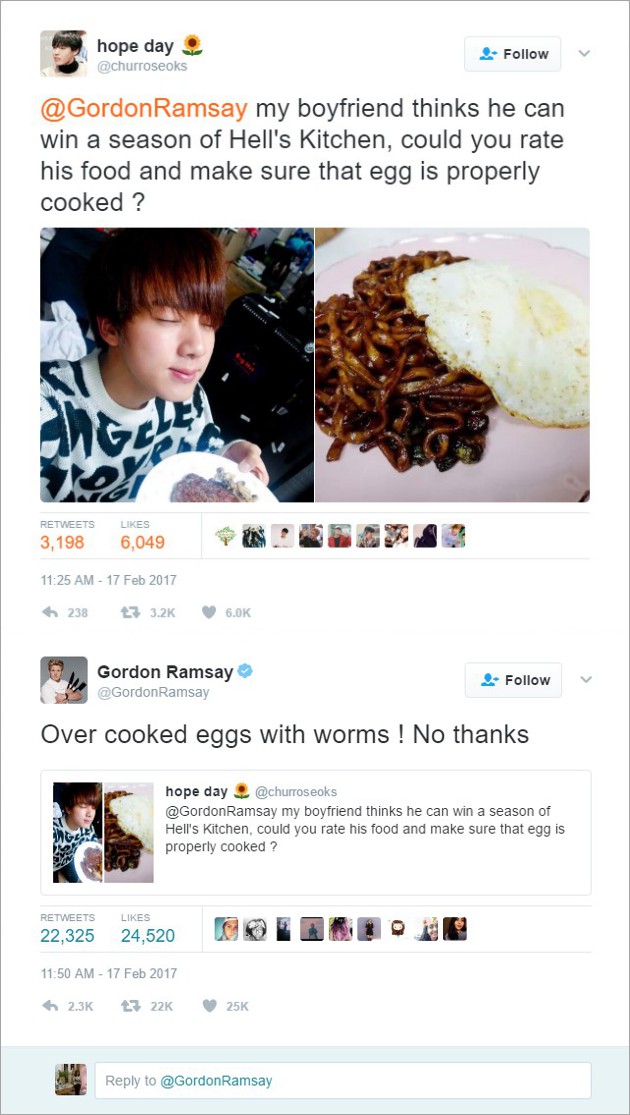 Masakannya Diolok Gordon Ramsay, Jin BTS Dibela Pasukan Fans