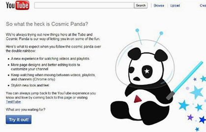 YouTube Tawarkan Kemudahan Lewat Cosmic Panda