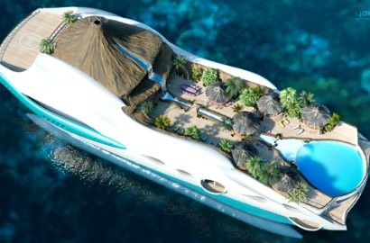 Kapal Pesiar Berdesain Pulau Tropis