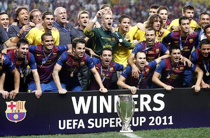 Piala Super Eropa: Cesc Fabregas dan Lionel Messi Sumbang Kemenangan