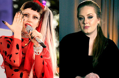 Lady GaGa Bersaing Ketat dengan Adele di Nominasi American Music Awards 2011