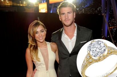 Liam Hemsworth Lamar Miley Cyrus dengan Cincin Berlian