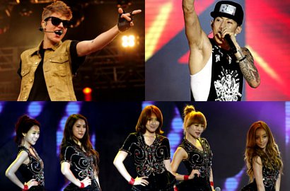 Justin Bieber, Jay Park dan Kara Hebohkan Panggung MTV World Stage Live 2012