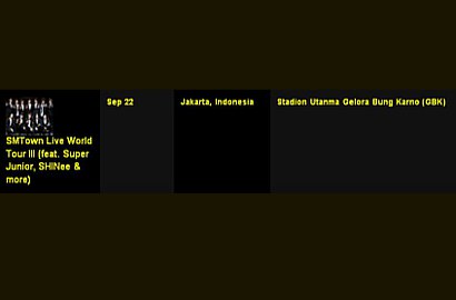 Konser SM Town Resmi Digelar 22 September di Jakarta