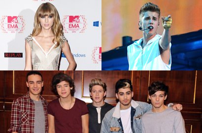 Taylor Swift, Justin Bieber dan One Direction Borong Piala MTV EMA 2012
