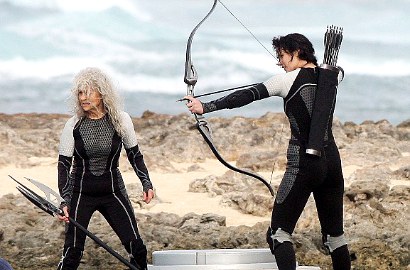 Jennifer Lawrence Basah-Basahan Syuting 'Hunger Games: Catching Fire'