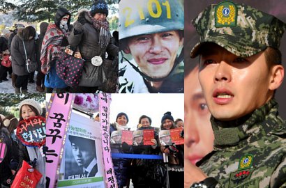 Keluar Wajib Militer, Hyun Bin Menangis Terharu Disambut Fans