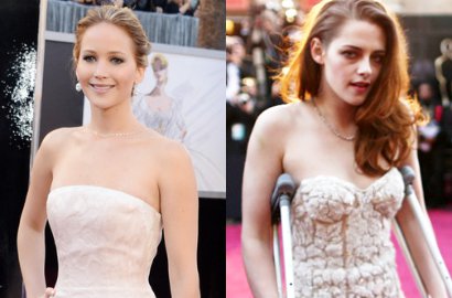 Jennifer Lawrence Glamor, Kristen Stewart Pakai Kruk di Red Carpet Oscar 2013
