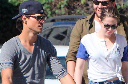 Kristen Stewart dan Taylor Lautner Kepergok Main Bisbol Bareng