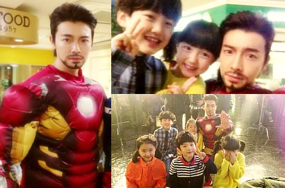 Gantengnya Donghae SuJu Berkumis Kenakan Kostum Iron Man