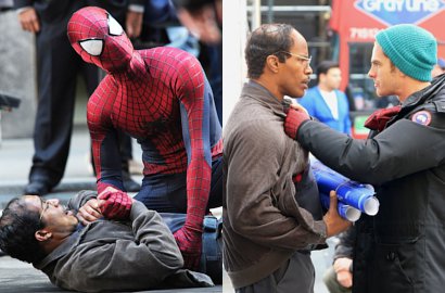 Intip Foto Adegan Dramatis Andrew Garfield dan Jamie Foxx di 'Spider-Man 2'