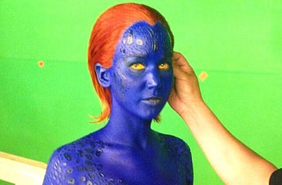 Jennifer Lawrence Berubah Jadi Biru di Foto Syuting 'X-Men: Days of Future Past'