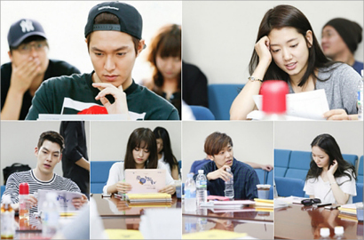 Lee Min Ho dan Park Shin Hye Serius Pelajari Naskah 'Heirs'