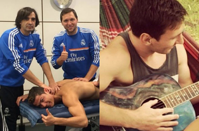 Lionel Messi dan Cristiano Ronaldo Manjakan Diri Sebelum Hadapi 2014