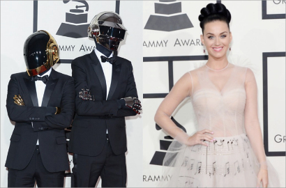 Daft Punk Pakai Helm, Katy Perry Dihiasi Not Balok di Red Carpet Grammy