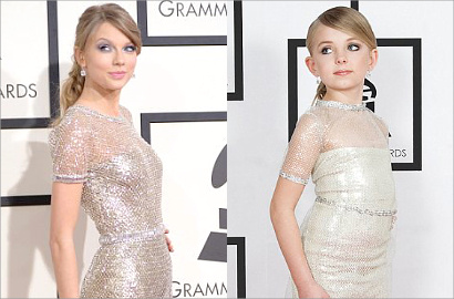 Lucunya Anak Ini Tiru Gaya Taylor Swift di Red Carpet Grammy