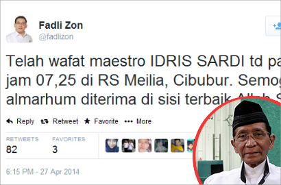 Penulis Buku Biografi Ungkap Idris Sardi Meninggal Hari Ini
