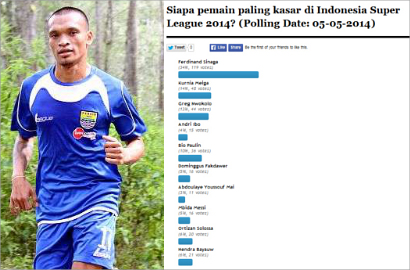 Hasil Polling: Ferdinand Sinaga Dinilai Pemain Paling Kasar di ISL 2014