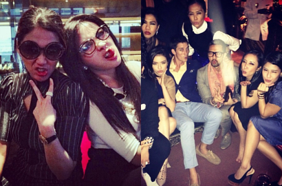 Maia Estianty, Syahrini dan Raline Shah Pamer Foto 'Duckface'