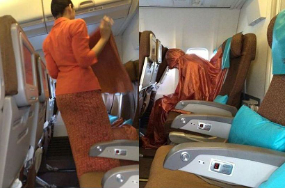 Foto Pramugari Shalat di Pesawat Menuai Pujian Netter