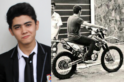 Kerennya Aliando Syuting Film 'Janji Hati' Naik Motor