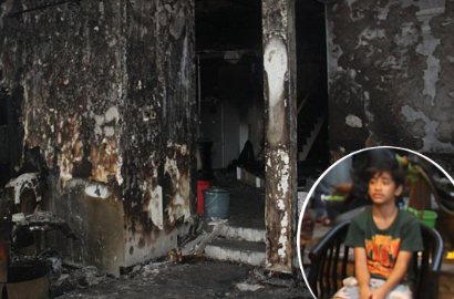 Putra Uje dan Pipik Sesak Nafas Akibat Kebakaran