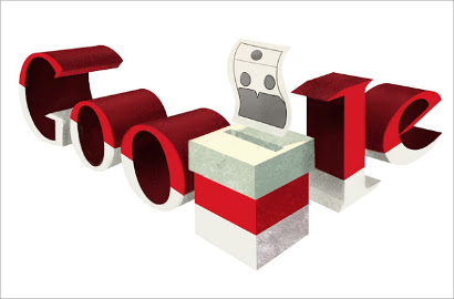 Google Doodle 'Merah Putih' Sambut Pilpres 2014