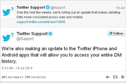 Twitter Permudah Hapus Pesan Langsung