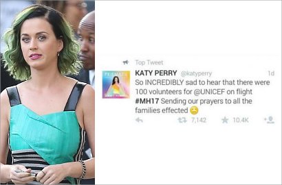 Katy Perry Sempat Salah Unggah Tweet Tragedi Pesawat MH17