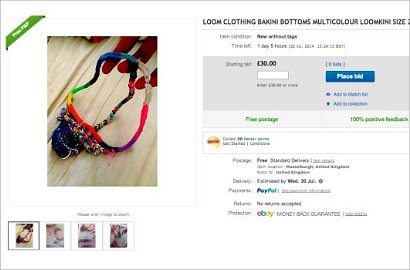 Celana Dalam Tenun dari Karet Gelang Dijual di eBay