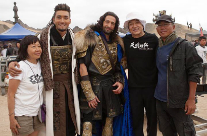 Inilah Siwon, Adrien Brody dan Jackie Chan di Lokasi 'Dragon Blade'