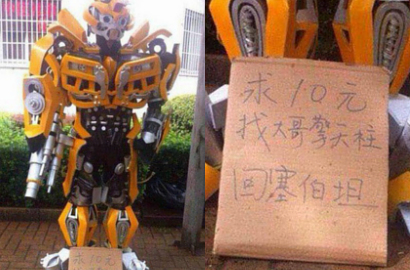Ada Bumblebee 'Transformer' Mengemis di Tiongkok