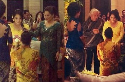 Raffi Ahmad Lamar Nagita Slavina dengan Berlutut