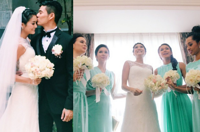 Romantisnya Foto Pernikahan Dominique Diyose dan Marshall Sastra