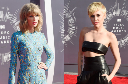 Seksinya Taylor Swift dan Miley Cyrus di Red Carpet MTV VMA 2014