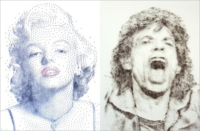 Marilyn Monroe dan Mick Jagger Digambar Pakai Palu dan Paku