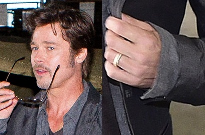 Brad Pitt Pamer Cincin Pernikahan untuk Pertama Kalinya