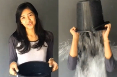 Mikha Tambayong Tantang El Rumi di 'Ice Bucket Challenge'